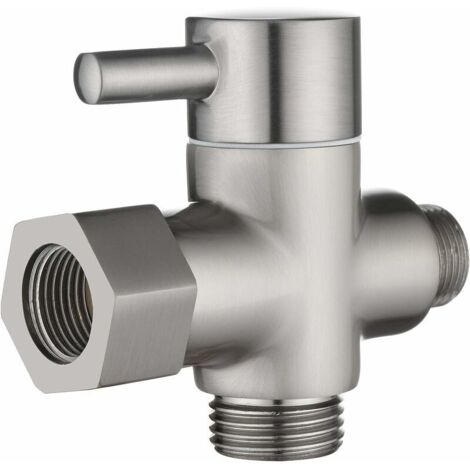 Déviateur à 3 Voies le Laiton Vanne D'arrêt 3/8”-12/17 Adaptateur pour la Ligne D'eau de Toilette,Nickel