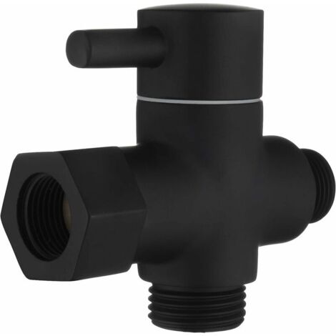 Déviateur à 3 Voies le Laiton Vanne D'arrêt 3/8”-12/17 Adaptateur pour la Ligne D'eau de Toilette,Noir