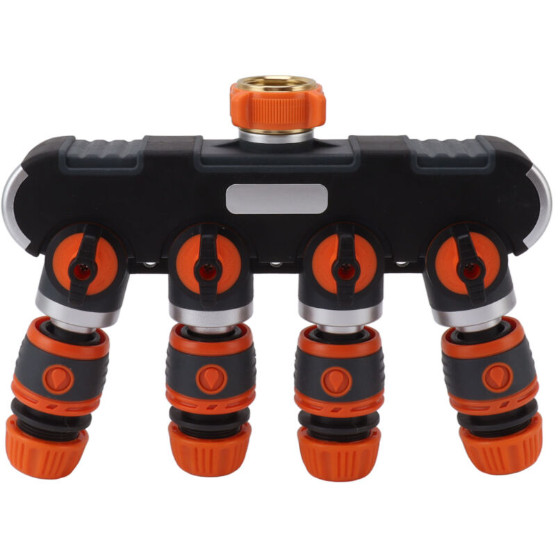 Déviateur de robinet à quatre sorties, adaptateur de séparateur de robinet d'eau en laiton à 4 voies pour l'irrigation du jardin extérieur
