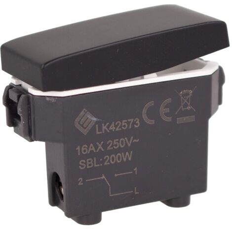 Deviatore 1P 16A Colore Nero Compatibile Con Bticino Living e Vimar Plana
