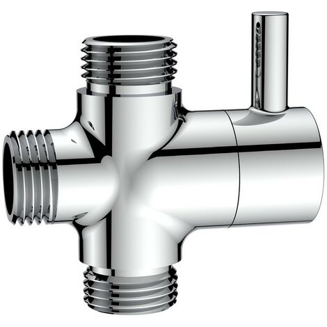 Deviatore con leva in ottone m1/2"-m1/2"-m1/2"