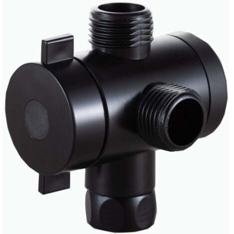 Deviatore per doccia a 3 vie KZQ, soffione doccia regolabile, adattatore a T, connettore deviatore per rubinetto del bagno, accessori per il bagno (nero)