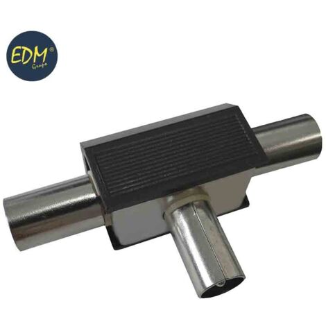 Deviatore TV 1 base + 2 pin A scomparsa schermato nero