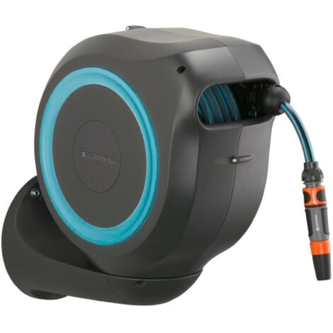 Dévidoir automatique mural GARDENA RollUp M 20m Bleu turquoise 18610-20