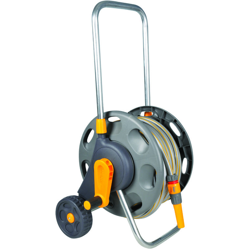 Hozelock - Dévidoir d'arrosage sur roues équipé tuyau diam 15mm longueur 30m - Non assemblé - Garantie 2 ans + 3 ans d'extension de garantie