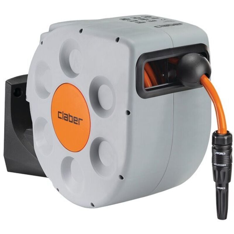 Rotoroll Evolution 10 m, dévidoir automatique pour montage mural équipé de Slow Rewind System - Claber