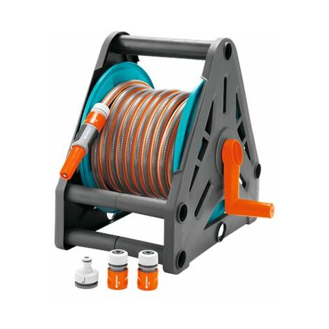Devidoir portable équipé - 15 m de tuyau + lance + accessoires