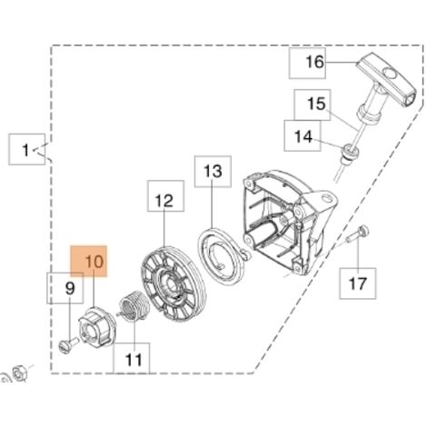 Dévidoir pour débroussailleuse modèles BC350S BC400S BC380T 61350204AR OLEOMAC