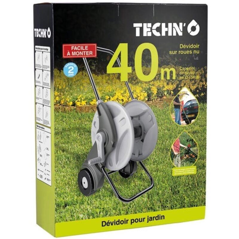 Dévidoir sur roues nu bimatière 40 m - Techn'o