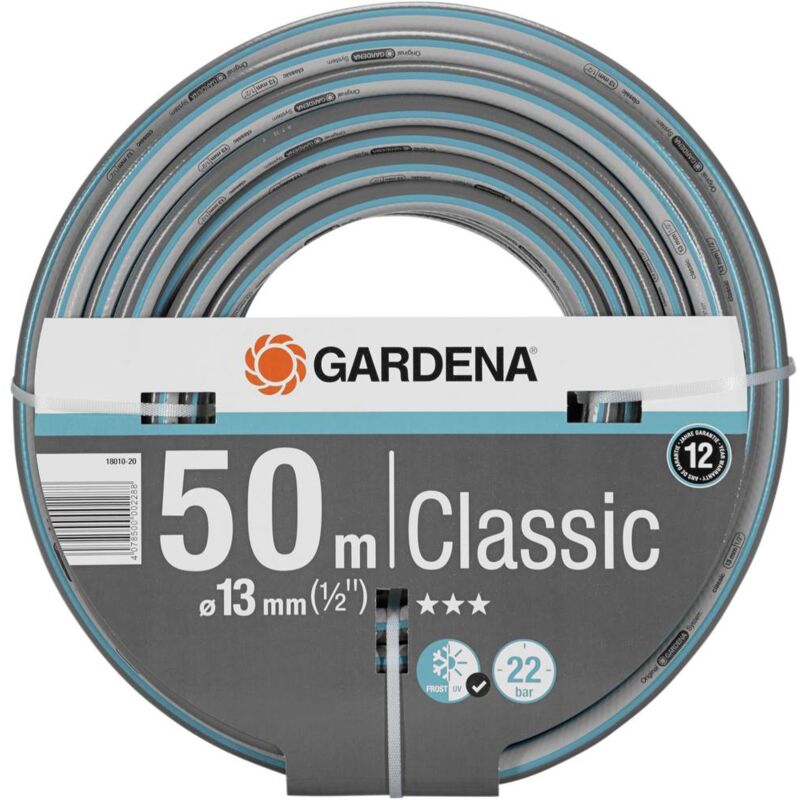 Gardena - Tuyau d'arrosage 1/2 pouce 18010-20 50 m gris, bleu