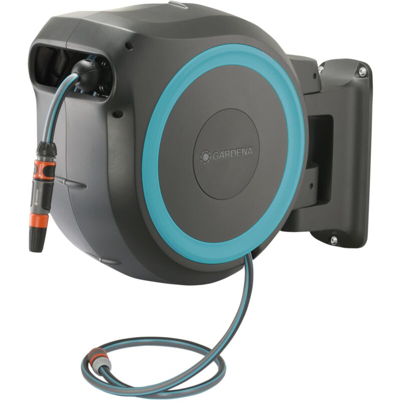Dévidoir automatique mural RollUp l 30m Bleu turquoise (18625-20) - Gardena