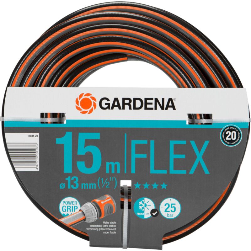 Tuyau d'arrosage Comfort FLEX GARDENA 15m Ø13mm Anti nœud et indéformable Garantie