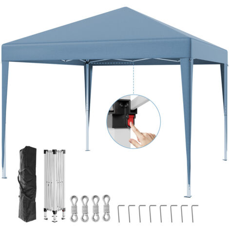 Devoko 3x3 Pavillon pliable, imperméable et résistant aux UV 50+, pavillon pliable 3x3 à hauteur réglable, pavillon de jardin extérieur, idéal pour les fêtes, les salons, les festivals, couleur bleue