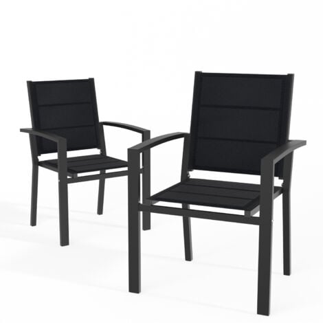 Devoko Balkonstuhle 2er Set Alu GartenstuhlBalkonstuhl stapelbar verstellbar klappbarBelastbarkeit 120 kg AluminiumOutdoor,Dunkelgrau