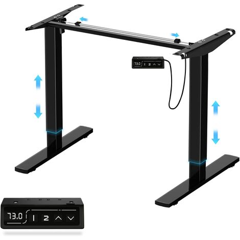 Devoko – Cadre de bureau assis debout réglable – Acier robuste – Hauteur 71 à 121 cm – Charge maximale 80 kg – Système de levage silencieux