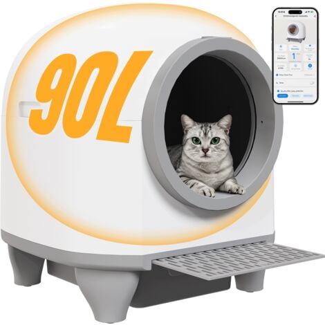 Devoko Litière auto-nettoyante pour chat,Bac à Litière Autonettoyante,élimination des Odeurs,Contrôle APP,Litière Autonettoyante avec Tapis de Litière pour 1.5-10 kg Chat