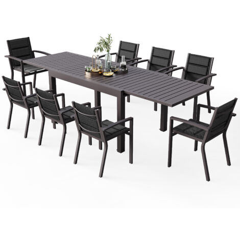 Devoko Table de jardin extensible Devoko, aluminium, 130-260 x 81 x 75 cm braun