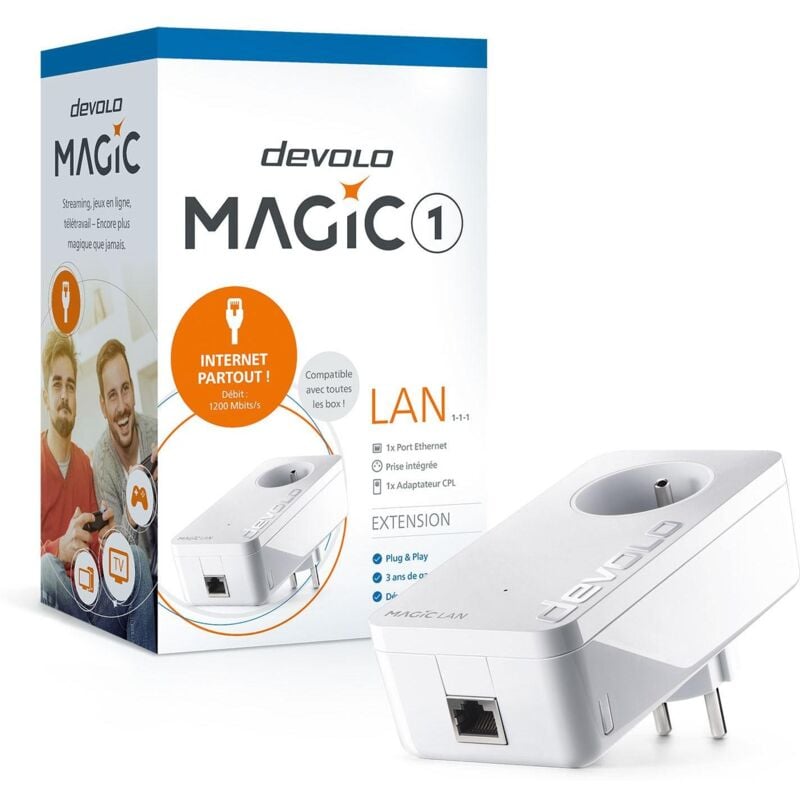 Magic 1 lan - Adaptateur cpl 1200 Mbps avec port Gigabit Ethernet - Devolo