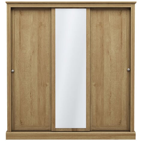 LPD FURNITURE Devon 3 Door Sliding Wardrobe Oak