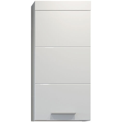Devon Armoire murale de rangement pour salle de bain, 1 porte, blanc, blanc brillant.