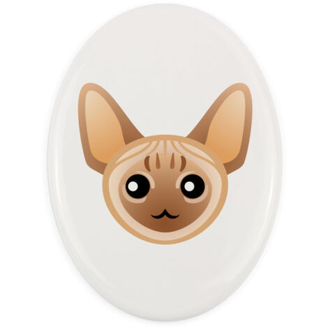 Devon Rex - lapide in ceramica con grafica e iscrizione di Art-Dog
