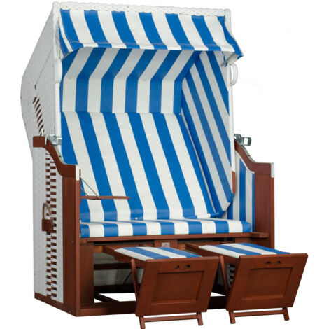 deVries Strandkorb Profi Ostsee FEHMARN PE Des. 991 white 124 x 87 x 159 cm