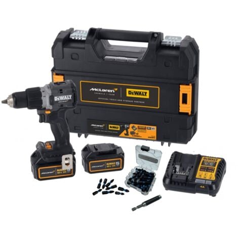 Dewalt 18v DCD85MP2T McLaren F1 XR Brushless Hammer Drill - 2 x 5.0Ah + Bit Set
