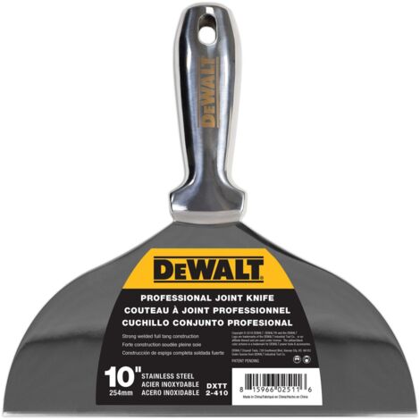 DeWALT 250mm (10in) Stainless Steel Drywall Jointing and Filling Knife EU2-410