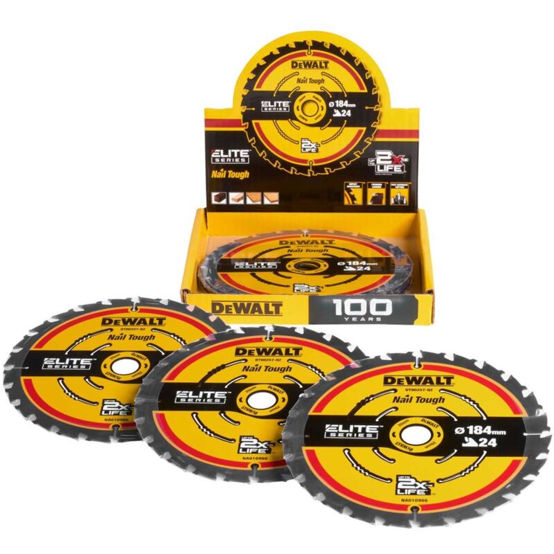 Dewalt - Accessoires - Lame de scie à bois Elite, 184x20 mm DT10401