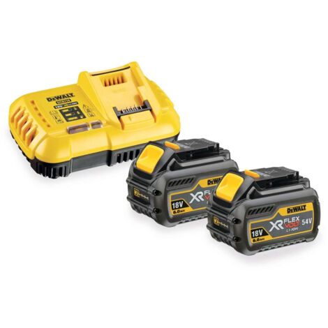 Pack énergie XR Flexvolt 2x 18V/54V 6Ah/2Ah + Chargeur - DEWALT - DCB118T2