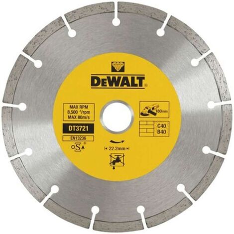 DeWALT Accessori - Disco da taglio diamantato per materiali duri 180x22,2 mm DT3721