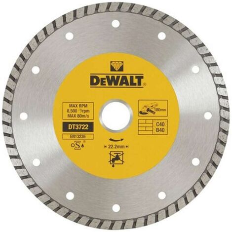 DeWALT Accessori - Disco da taglio diamantato per materiali duri 180x22,2 mm DT3722