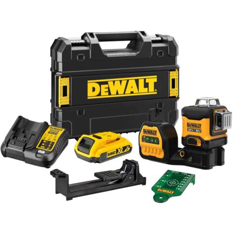 DeWALT Accessori - Laser a croce verde a batteria 12/18V, 1x batteria 2,0 Ah XR, caricabatterie DCE089D1G18