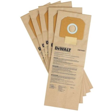DeWALT Accessori - Sacchetti di ricambio per aspirapolvere, 5 pz DWV9401