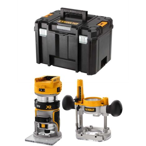 DeWalt DCW 604 NT Affleureuse et Défonceuse sans fil 18V 55mm + Coffret de transport TSTAK VI - sans Batterie, sans Chargeur
