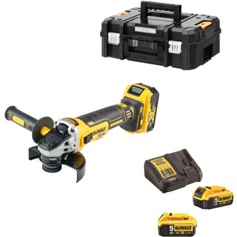 DeWALT Akku-Winkelschleifer DCG405 125 mm 18V mit 3x 5,0 Ah Akkus in TSTAK-Box