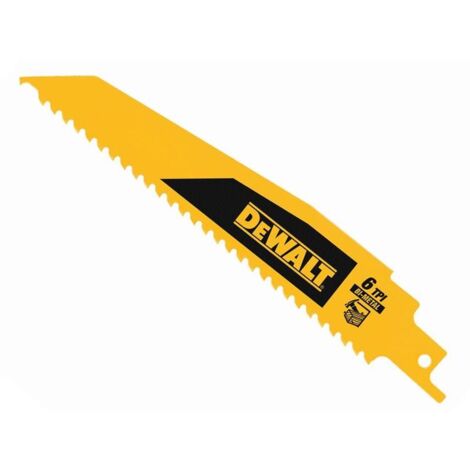 DeWalt Bi-Metal Reciprocating Saw Blades for Wood Demolition, 152mm x 6 TPI, Pack of 5