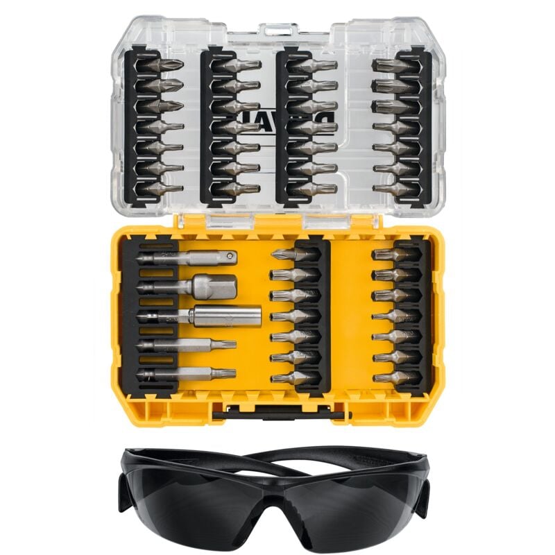 Image of Dewalt - Bit-Set 47-tlg. im Tough Case inkl. Sicherheitsbrille