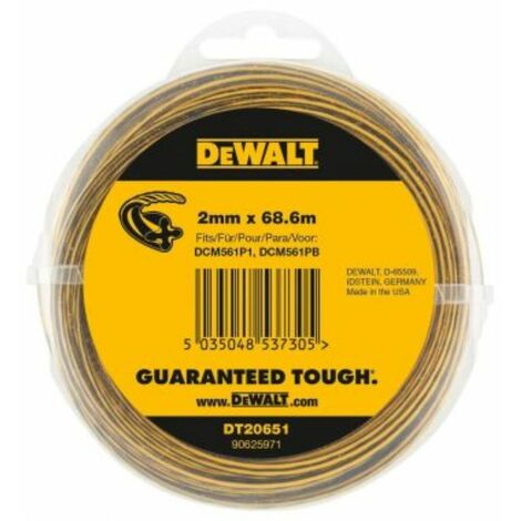 Dewalt – Bobine de fil pour débroussailleuse – Diamètre 2mm – Longueur 68.6m – Compatible tête DCMASBC1N – Performance optimale jardinage