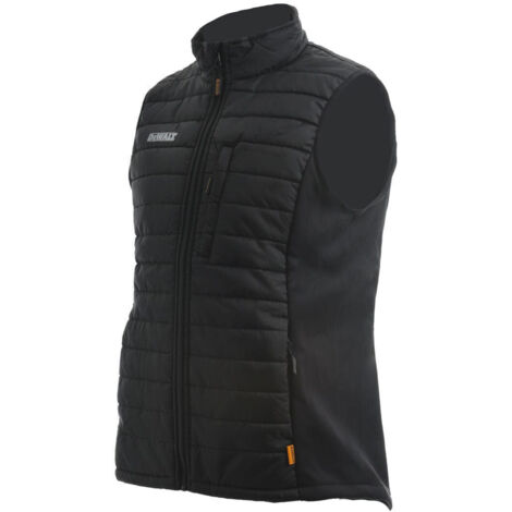 Dewalt – Bodywarmer homme noir taille L – Gilet rembourré léger en nylon – Imperméable avec marquage réfléchissant – Poches pratiques