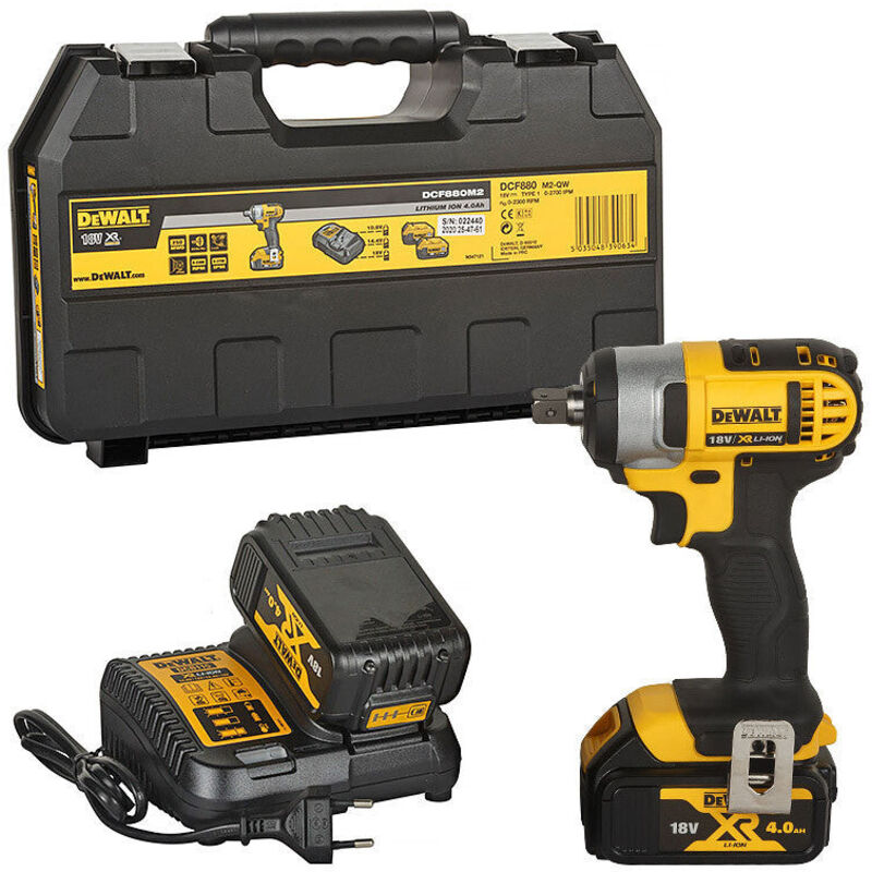 Dewalt - Boulonneuse à chocs ½" 203 Nm 18V DCF880M2 avec 2 batteries 4,0 Ah