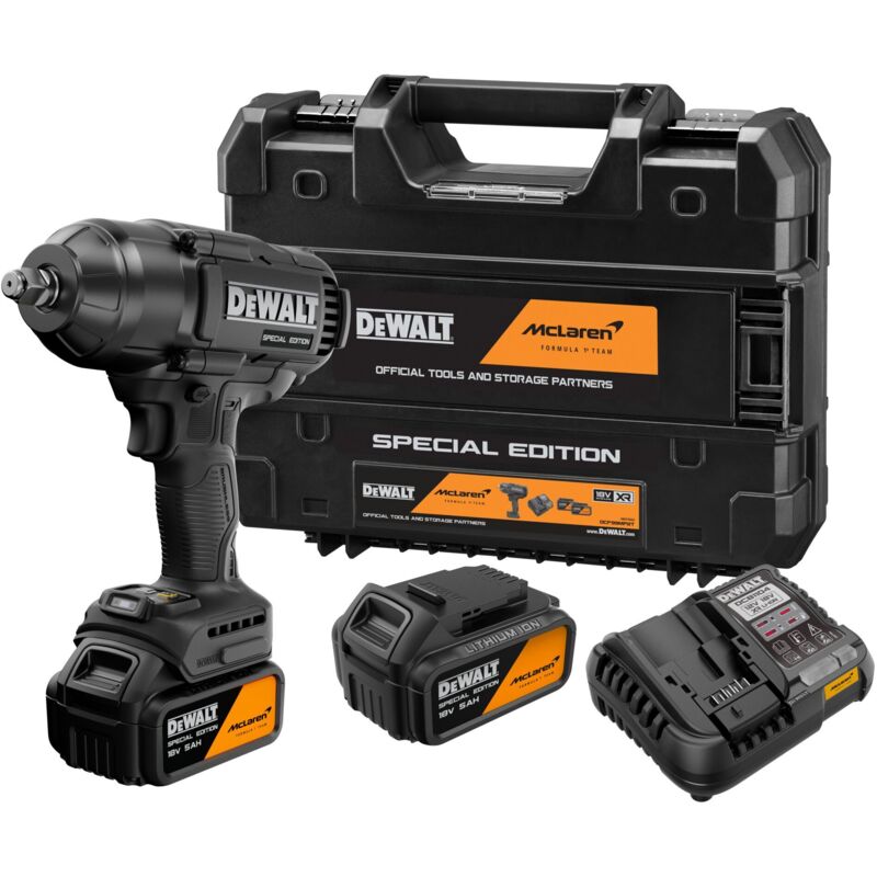 DeWALT Clé à choc sans fil x McLaren F1 Team DCF99MP2T 12 18V 2x 5 0 Ah et chargeur en TSTAK