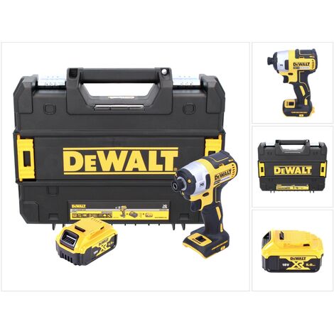 Dewalt – Clé à chocs sans fil 18V – Moteur Brushless 205Nm – 1 batterie 5Ah – Mandrin hexagonal 1/4'' – Coffret TSTAK inclus