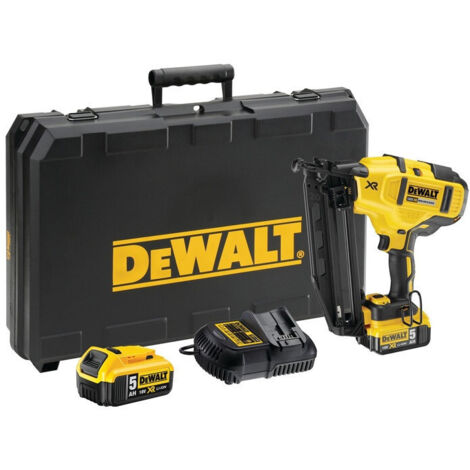 Dewalt – Cloueur de finition 16Ga DCN660P2 – 18V 5Ah Li-Ion Brushless – 2 batteries pour clous 32-63mm – Moteur performant pour bois dur - DCN660P2-QW
