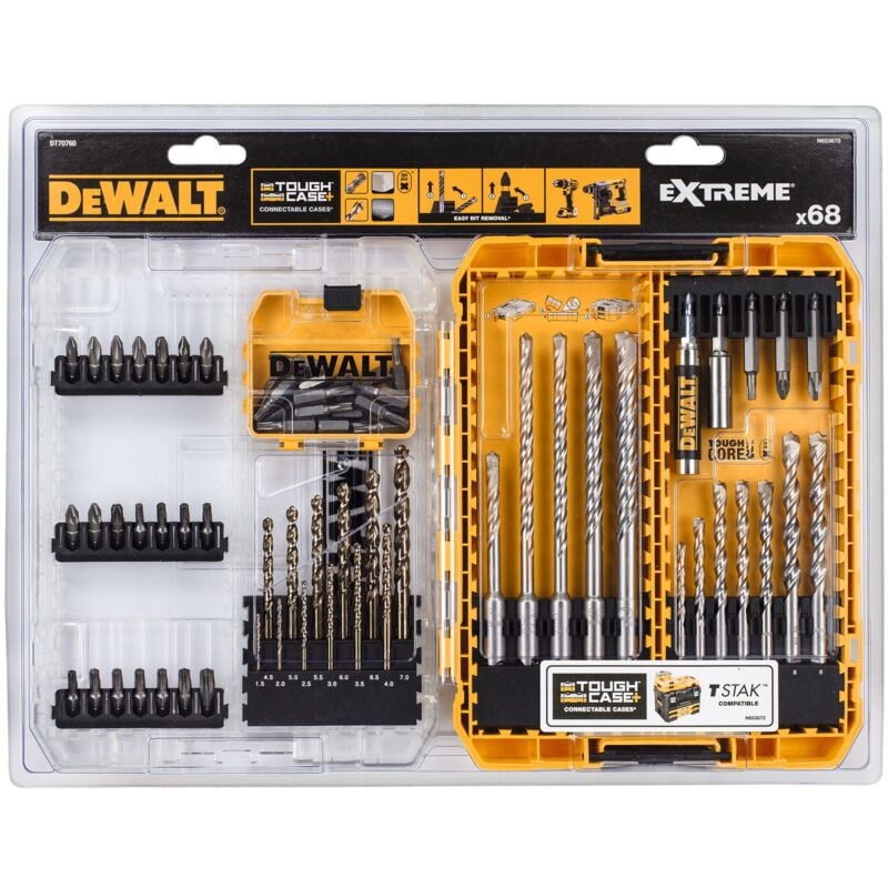 Jeu de 68 embouts et forets Dewalt en toughcase