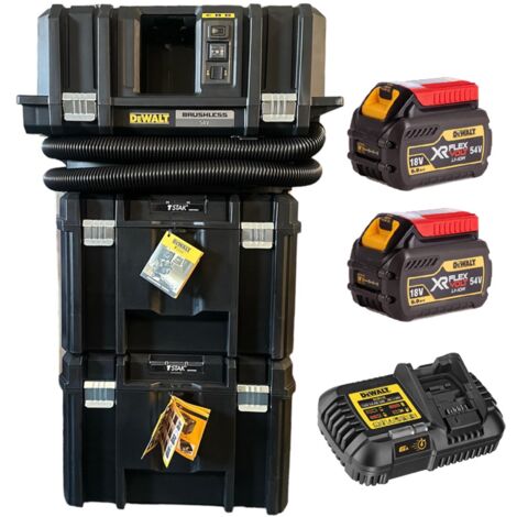 Dewalt Cordless XR FLexvolt M-Class Wet Dry Vacuum x2 Deep Tool TStak x2 6ah Kit