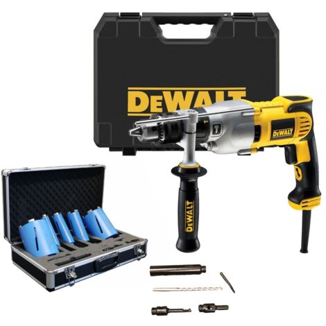 Dewalt D21570K Dry Diamond Core Drill Rotary Percussion 240v + 10 Piece Core Set