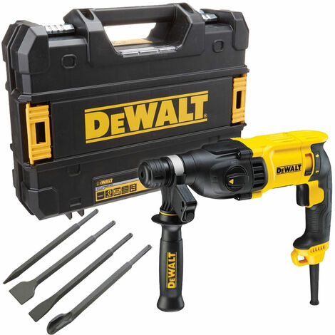 Dewalt D25133K 110V 3 Mode SDS+ Hammer Drill 26mm with 4 Piece Chisel Set