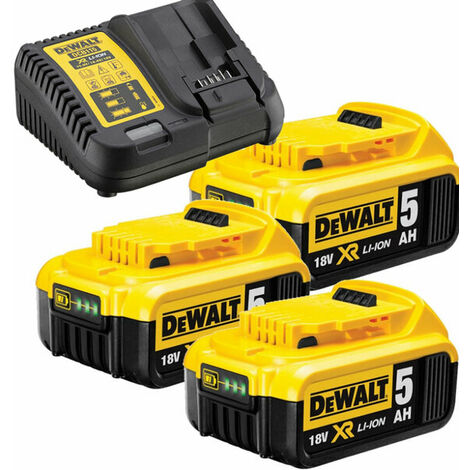 DeWalt DB115P3 Set de démarrage 18V Li-Ion (3x batterie 5.0Ah) + chargeur