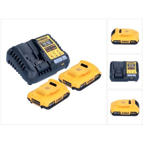 DeWalt DCB 1104 D2 Akku Starter Set 12 V / 18 V 2x Akku 2,0 Ah + DCB 1104 Ladegerät